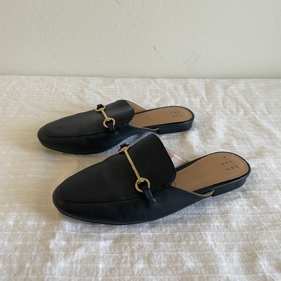A new day | Black Gold Accent Slip On Mule Flats - Picture 3 of 6